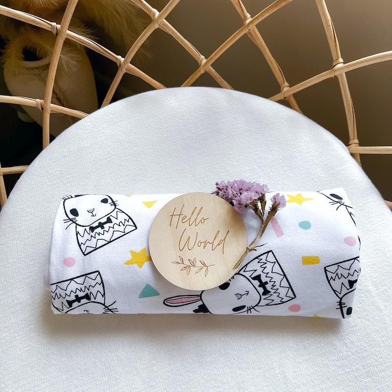Load image into Gallery viewer, Baby Loves Sleep Koala Hugs Newborn Swaddle Wrap - Some Bunny Loves You One Size
