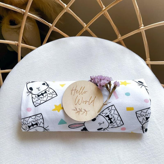 Baby Loves Sleep Koala Hugs Newborn Swaddle Wrap - Some Bunny Loves You One Size