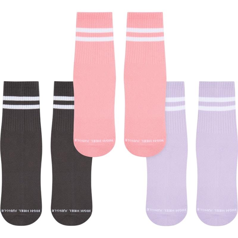 Load image into Gallery viewer, High Heel Jungle Varsity Premium Combed Cotton Full GripPilates/ Yoga Socks Bundle
