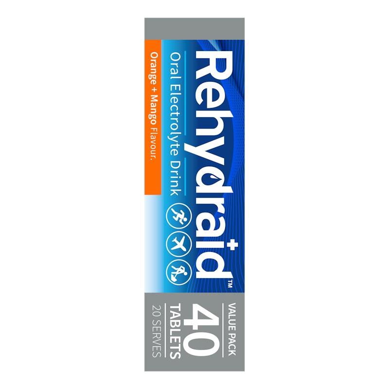 Load image into Gallery viewer, Rehydraid Electrolyte Effervescent Tablets Orange &amp; Mango 6x40 Packs
