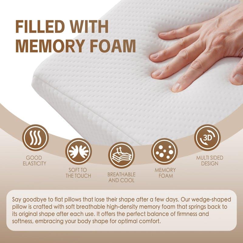 Load image into Gallery viewer, Clevinger Memory Foam Bed Wedge Back Support Pillow 1pc
