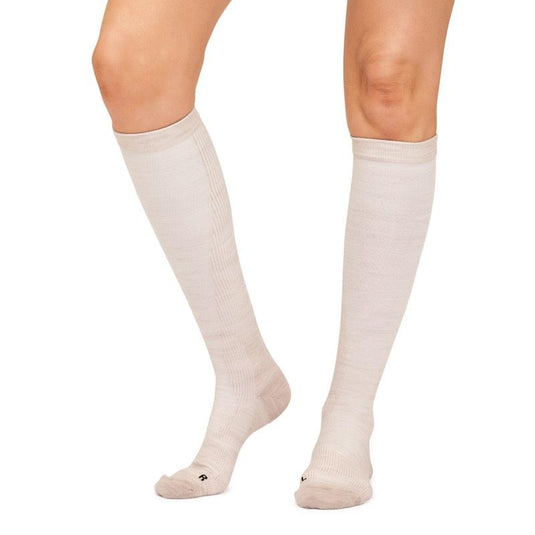 Overlander 3 Pairs of Women's Merino Wool Health Compression Socks - Sandstone Melange Size 2-8