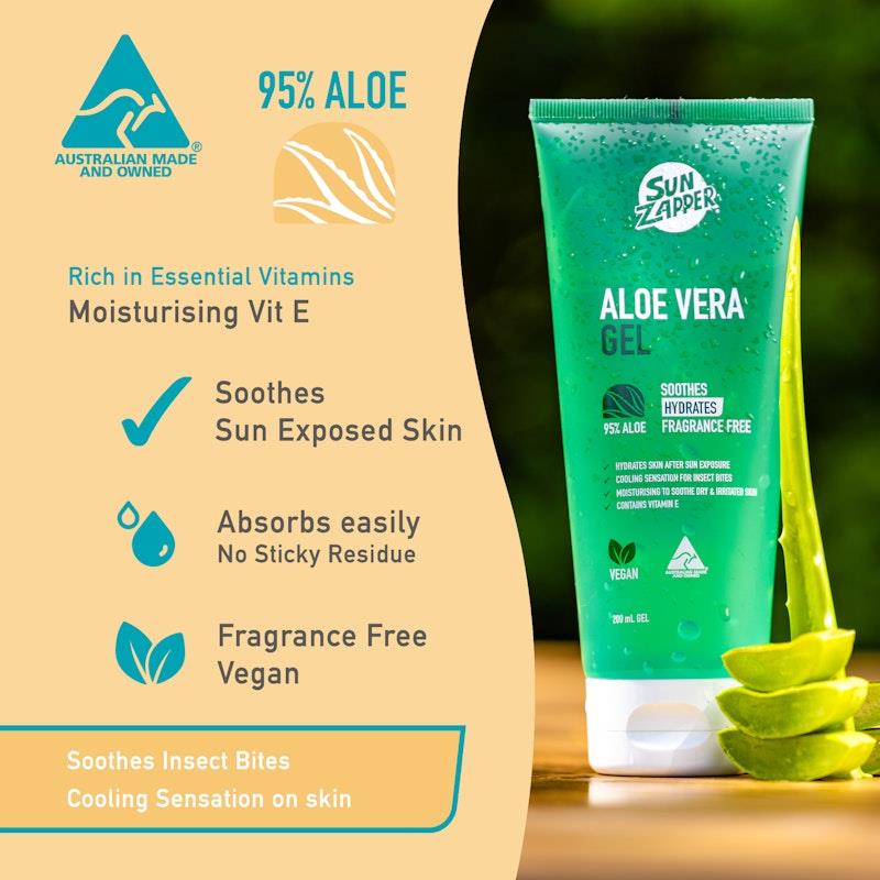 Load image into Gallery viewer, SUN ZAPPER Aloe Vera Gel 95% Pure Aloe 200ml
