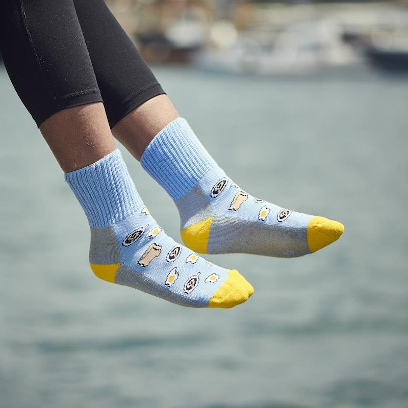 Load image into Gallery viewer, Glucology 6 Pack Mixed Patterned Socks - Bananas, Avocado &amp; Eggs Large
