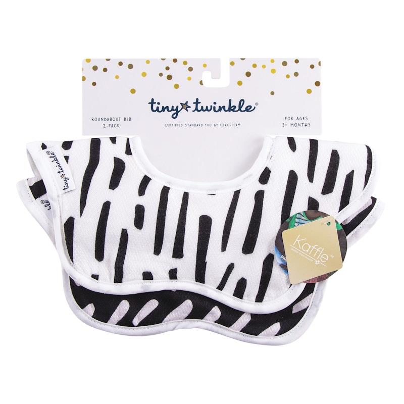 Load image into Gallery viewer, Tiny Twinkle Roundabout Bib Set of 2 Black &amp; White
