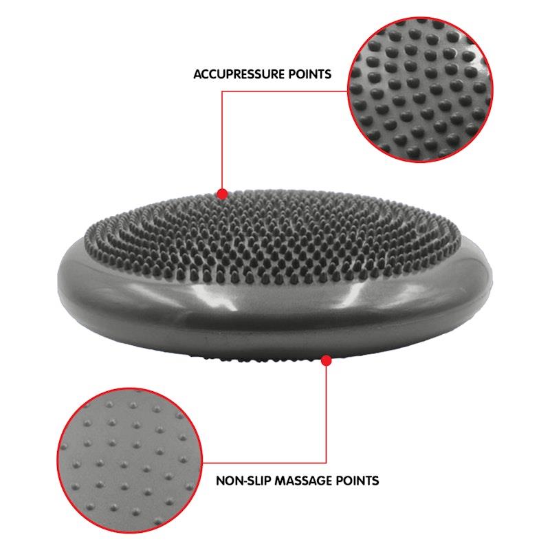 Load image into Gallery viewer, Powertrain Yoga Stability Disc Home Gym Pilates Balance Trainer Grey
