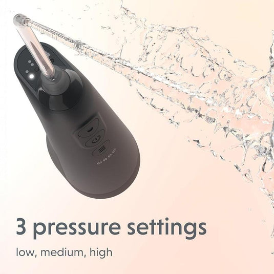 ORDO Hydro Sonic Water Flosser - Charcoal Grey & Reusable Mouthwash Bottle & Concentrate Bundle