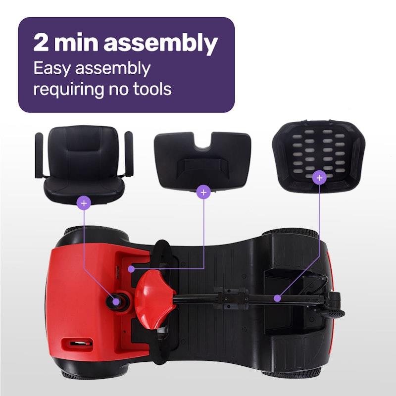 Load image into Gallery viewer, Equipmed SmartRider Folding Electric Mobility Scooter Black &amp; Red
