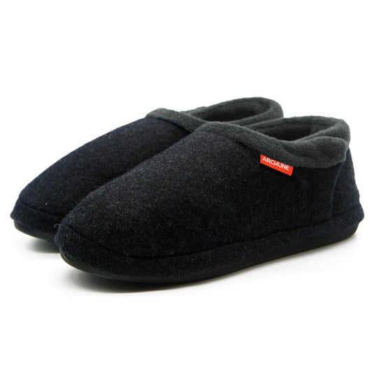 Archline Slippers Closed Back Arch Support Comfort Charcoal Marl Size 47