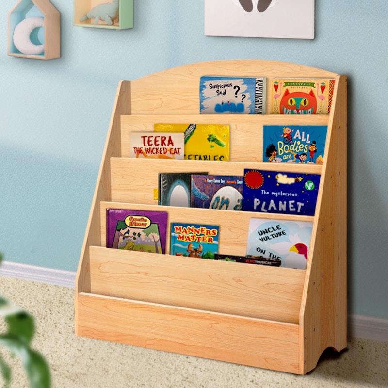 Load image into Gallery viewer, Keezi Kids 5 Tiers Bookshelf Magazine Shelf Rack Organiser Bookcase Display Wooden
