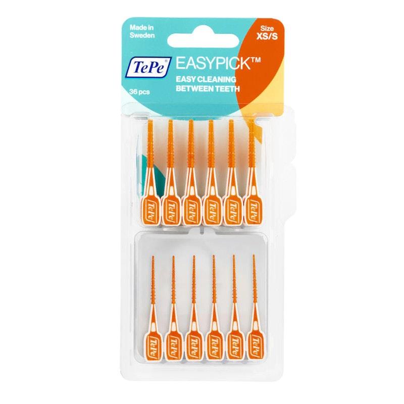 Load image into Gallery viewer, TePe EasyPick Interdental XS/S Orange 36 EasyPicks
