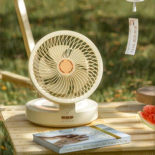 Living Today USB Rechargeable Auto Oscillation Tilt Adjustable Cordless Fan with Remote Control 1Unit