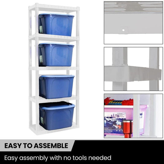 Oskar 5-Tier Storage Shelf, Heavy Duty, holds 340kg White