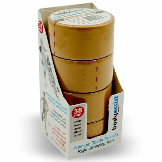 BodyAssist Rigid Strapping Tape - Ankle 3.8cm x 13.7m x 4 Rolls Bundle