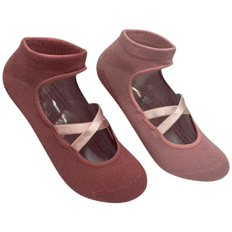 Load image into Gallery viewer, High Heel Jungle Good Pointe Premium Combed Cotton Full Grip Pilates/Yoga Sock Blush/Pink Bundle
