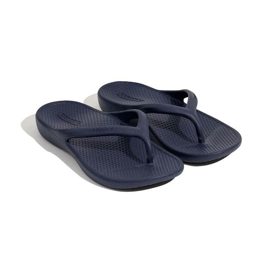 Archline Orthotic Foam Thongs Arch Support Flip Flops Orthopedic Rebound - Navy Euro Size 47