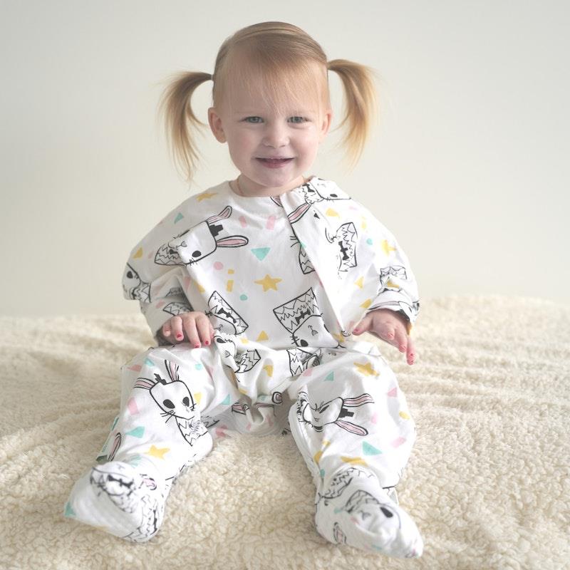 Load image into Gallery viewer, Baby Loves Sleep Cozy Toddler Suit (with legs) - Some Bunny Loves You (All Seasons) One Size
