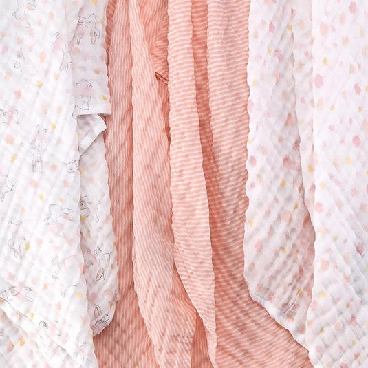 The Little Linen Company Muslin Swaddle 3Pk Prints - Ballerina Bunny
