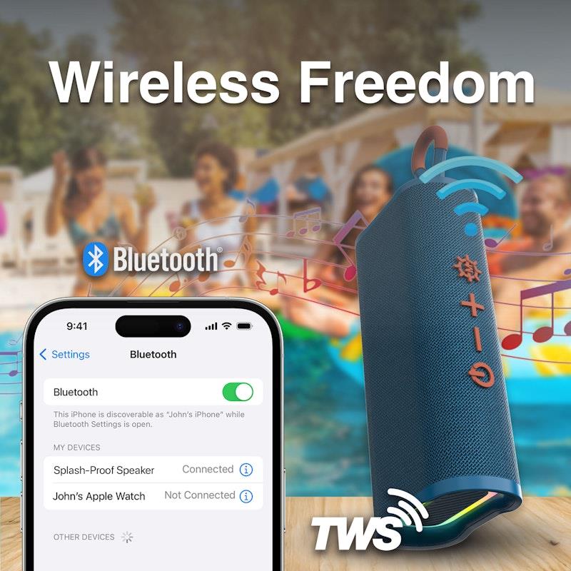 Load image into Gallery viewer, Laser Splash Proof Bluetooth Speaker Blue
