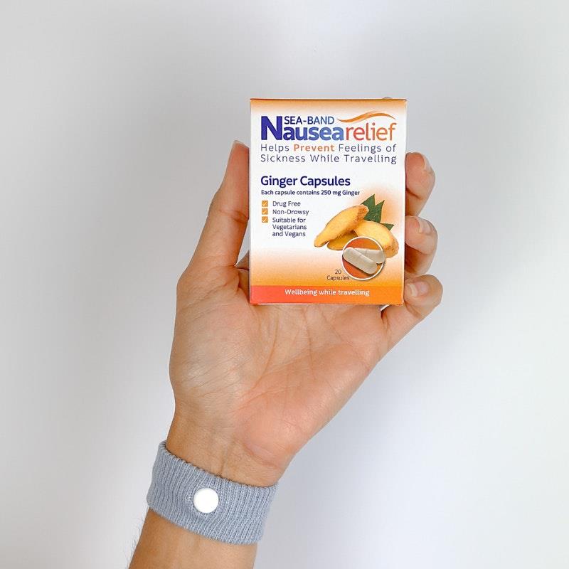 Load image into Gallery viewer, Seaband Nausea Relief Ginger Capsules 2500mg 10 Capsules
