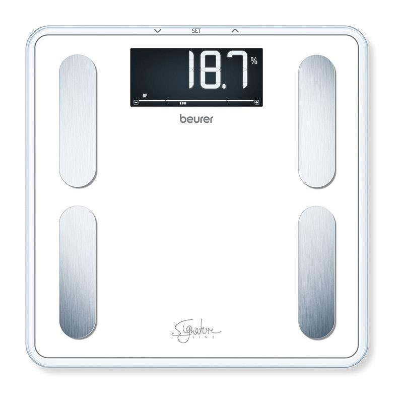 Load image into Gallery viewer, Beurer BF400W Digital Glass Body Fat Scale: Signature Line White 1unit

