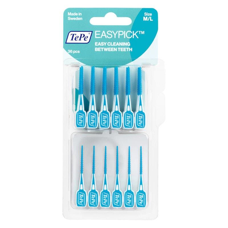 Load image into Gallery viewer, TePe EasyPick Interdental M/L Blue 36 EasyPicks
