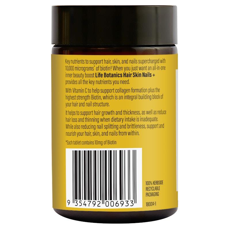 Load image into Gallery viewer, Life Botanics Hair Skin Nails + 10,000mcg Biotin 3x90 Pack
