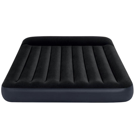 Intex Dura-Beam Classic Inflatable Airbed Mattress w/ Pillow Rest Black Queen