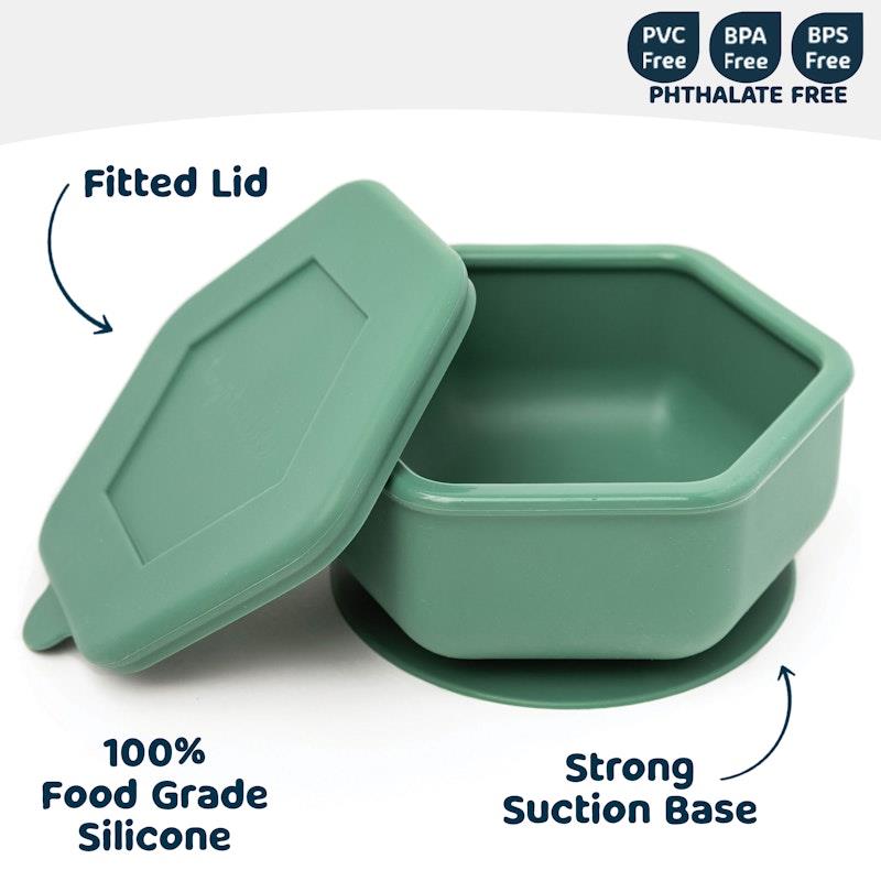 Load image into Gallery viewer, Tiny Twinkle Silicone Suction Bowl Olive Green
