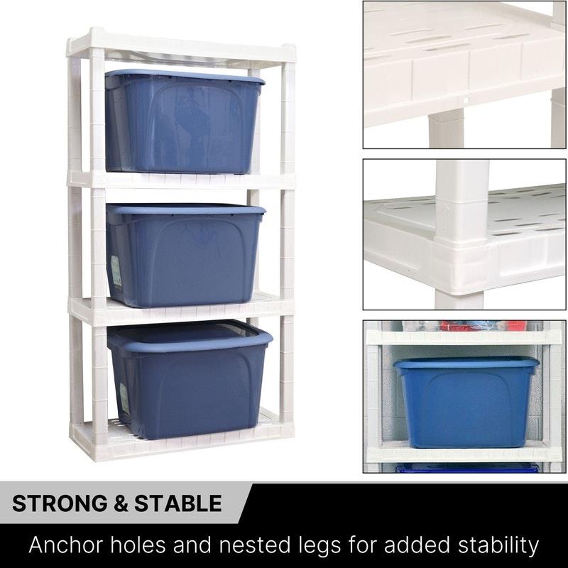 Load image into Gallery viewer, Oskar 4-Tier Storage Shelf, Heavy Duty, holds 180kg White
