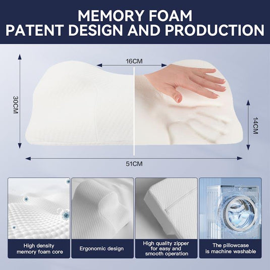 Clevinger Ergonomic Memory Foam Beauty Sleep Pillow 1pc