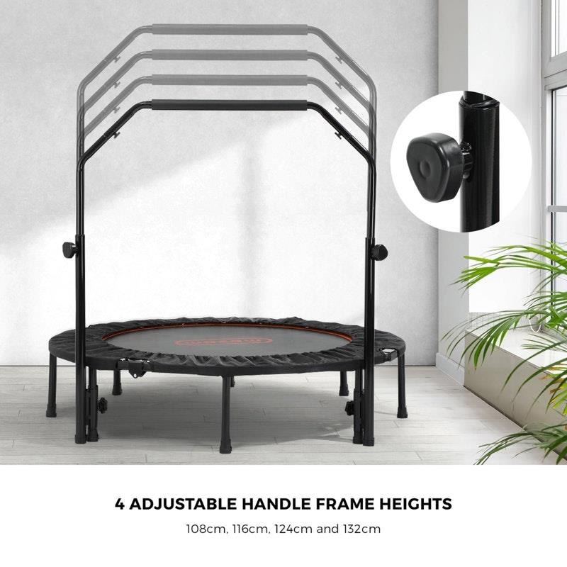 Load image into Gallery viewer, Mazam 48" Trampoline Round Fitness Rebounder Handrail Jumping Exercise Home Gym Black
