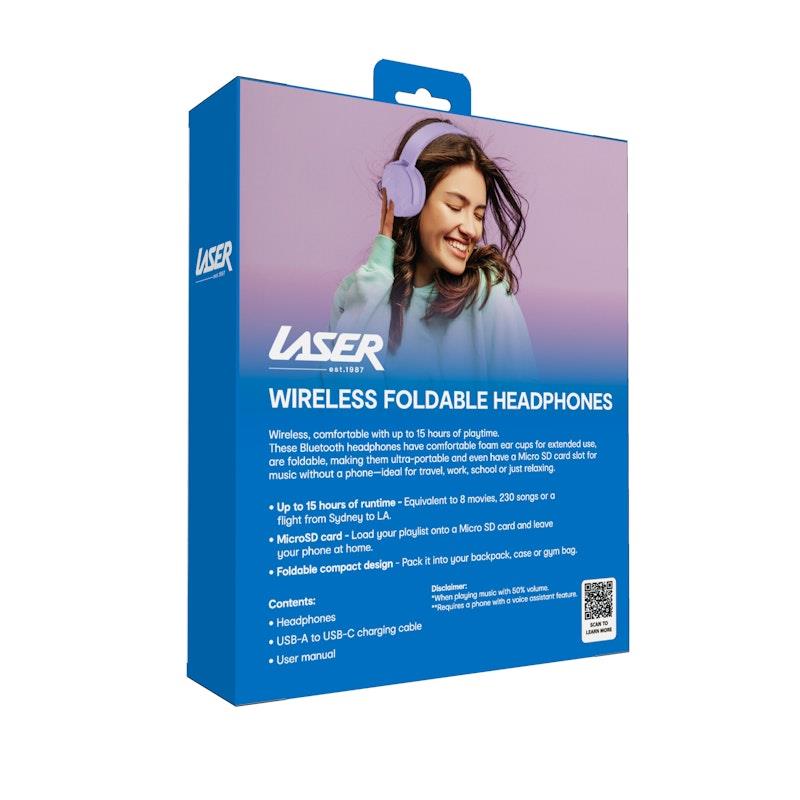 Load image into Gallery viewer, Laser Wireless Foldable Headphones Purple

