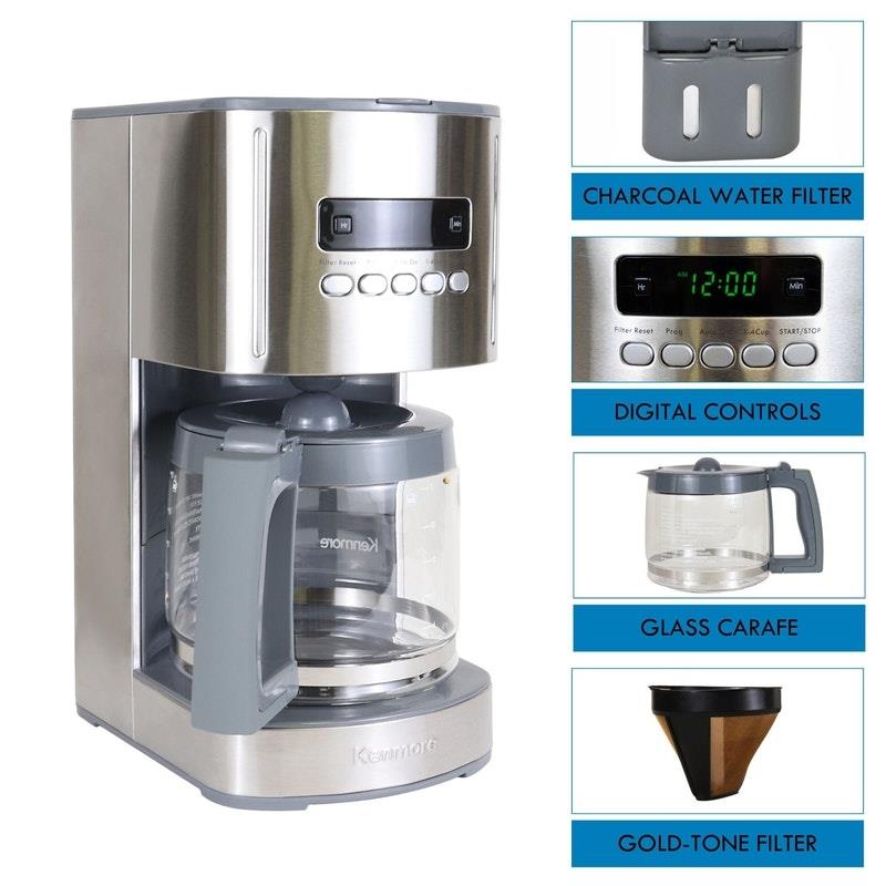 Load image into Gallery viewer, Kenmore 12-Cup Drip Coffee Machine Stainless Steel
