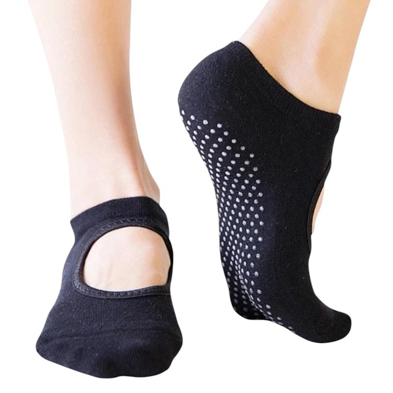 Load image into Gallery viewer, High Heel Jungle Peek Full Grip Pilates/ Yoga Sock Black Bundle

