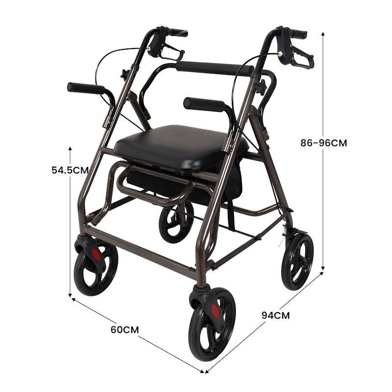 Load image into Gallery viewer, Orthonica Aluminum Rollator Walker Grey
