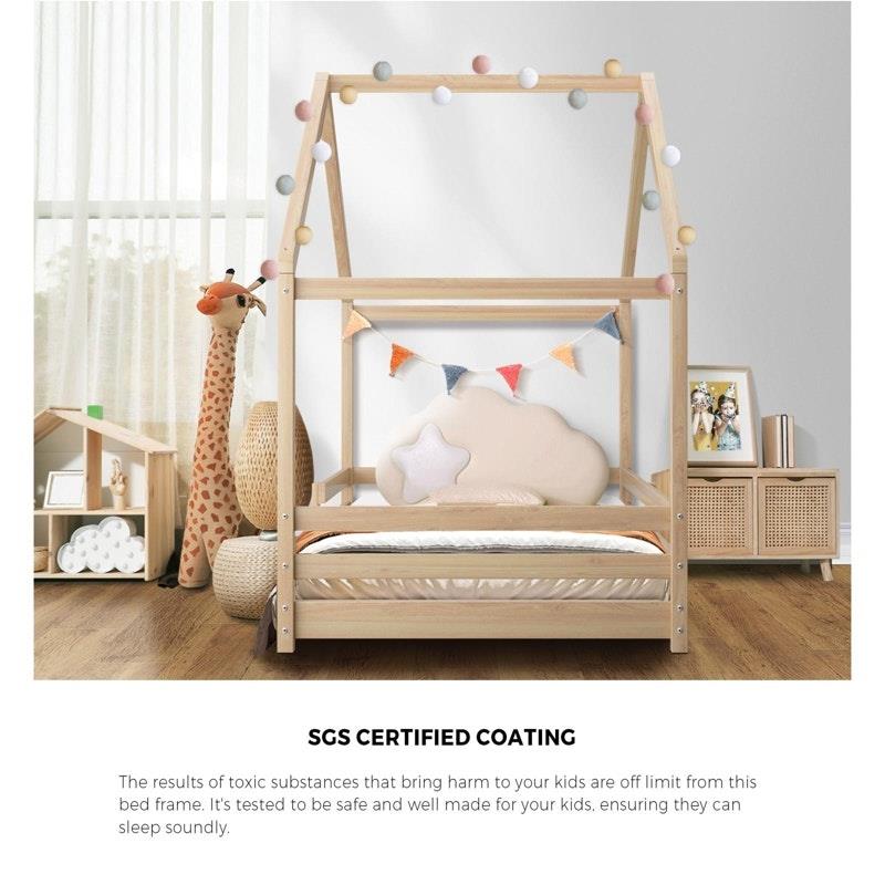Load image into Gallery viewer, Oikiture Bed Frame Wooden Timber House Frame Single
