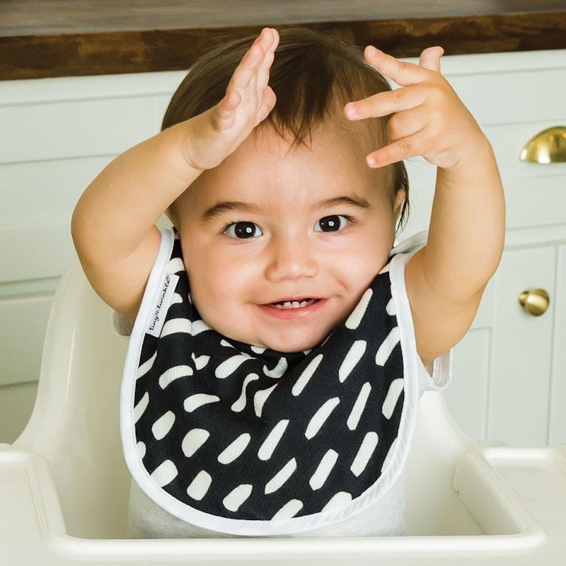 Load image into Gallery viewer, Tiny Twinkle Feeder Bib Set of 3 Black &amp; White
