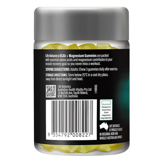 Life Botanics BCAA + Magnesium Gummies 3x40 Pack