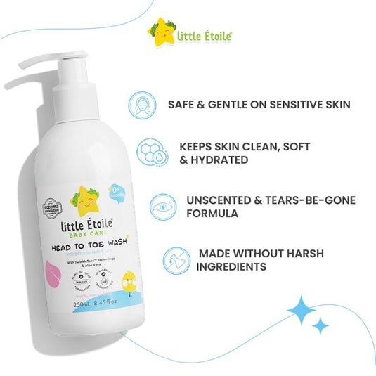 Little Etoile Head to Toe Wash for Dry, Sensitive & Eczema-prone Skin (0+ Months) 250ml