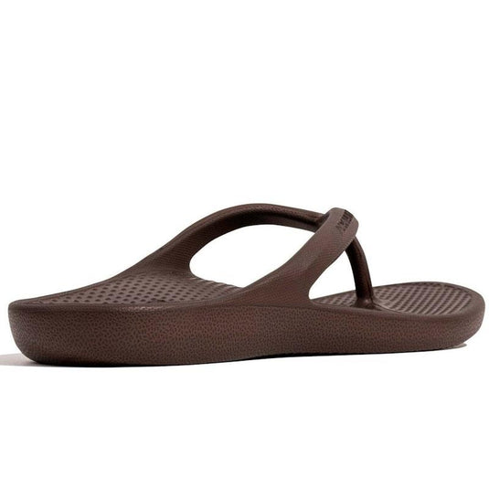 Archline Orthotic Foam Thongs Arch Support Flip Flops Orthopedic Rebound - Brown Euro Size 37