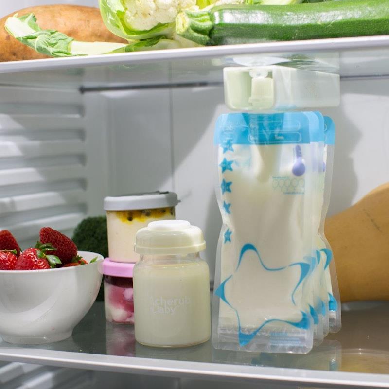Load image into Gallery viewer, Cherub Baby Re Usable Breast Milk Storage Bags 180ml 50 Uses 10 Pack Bundle
