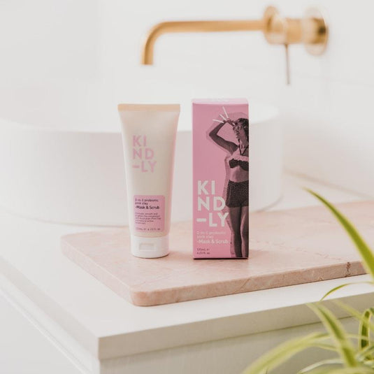 Kind-ly 2-in-1 Probiotic Pink Clay Mask & Scrub 125ml