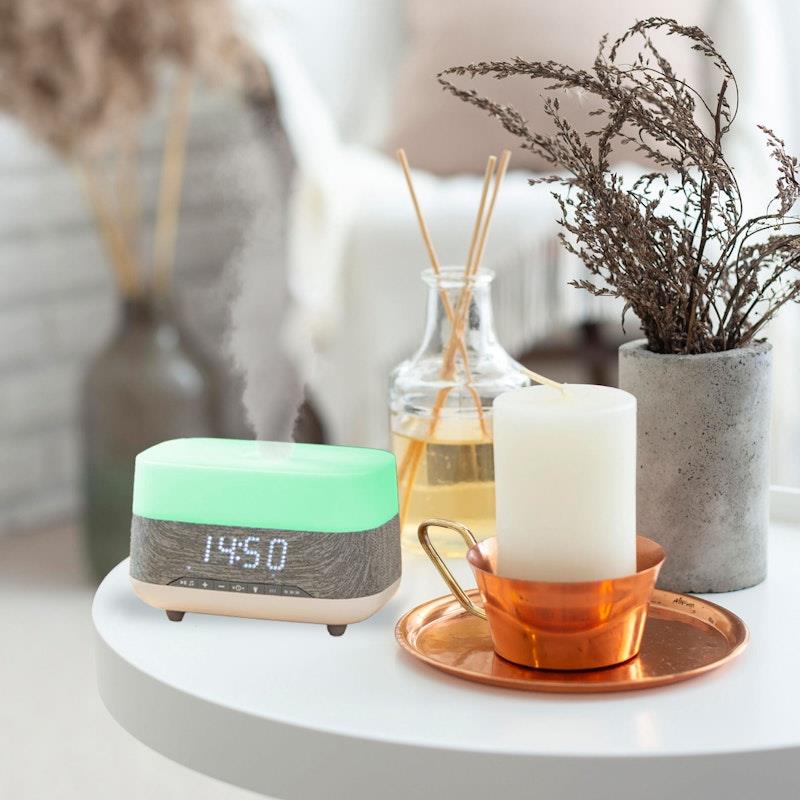 Load image into Gallery viewer, Laser Ambient Diffuser Clock Radio with Bluetooth Speaker &amp; Light 1 Unit
