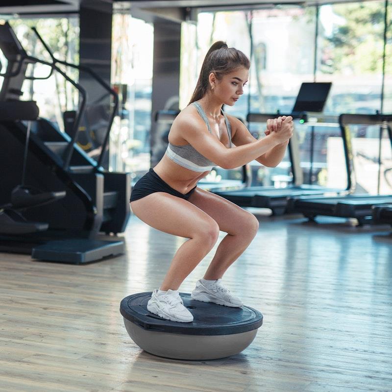 Load image into Gallery viewer, Powertrain Fitness Yoga Ball Home Gym Workout Balance Trainer Grey
