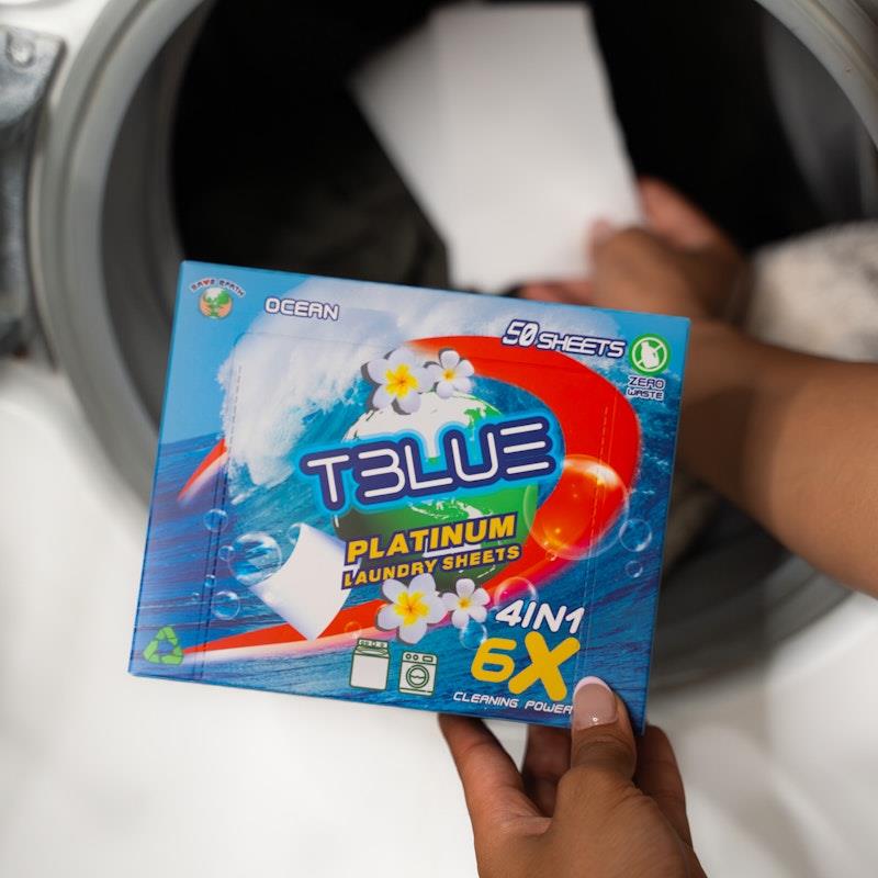 Load image into Gallery viewer, TBLUE Laundry Detergent Sheets Unscent Pack of 50 Sheets
