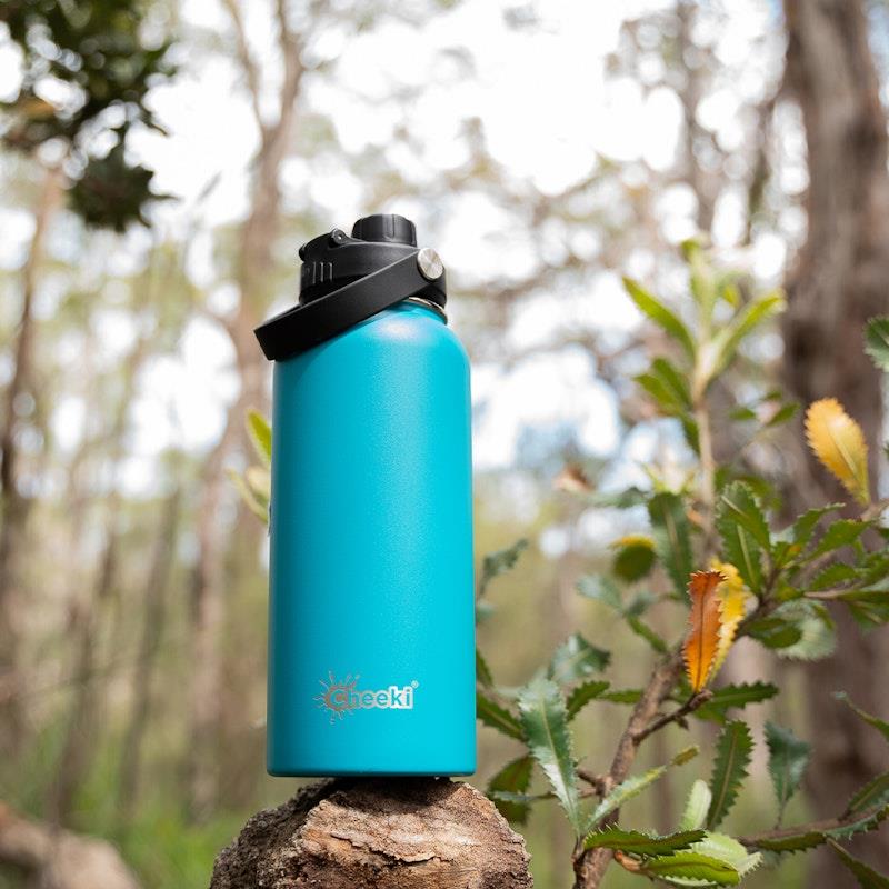 Load image into Gallery viewer, Cheeki 1 Litre Insulated Adventure Bottle Aqua
