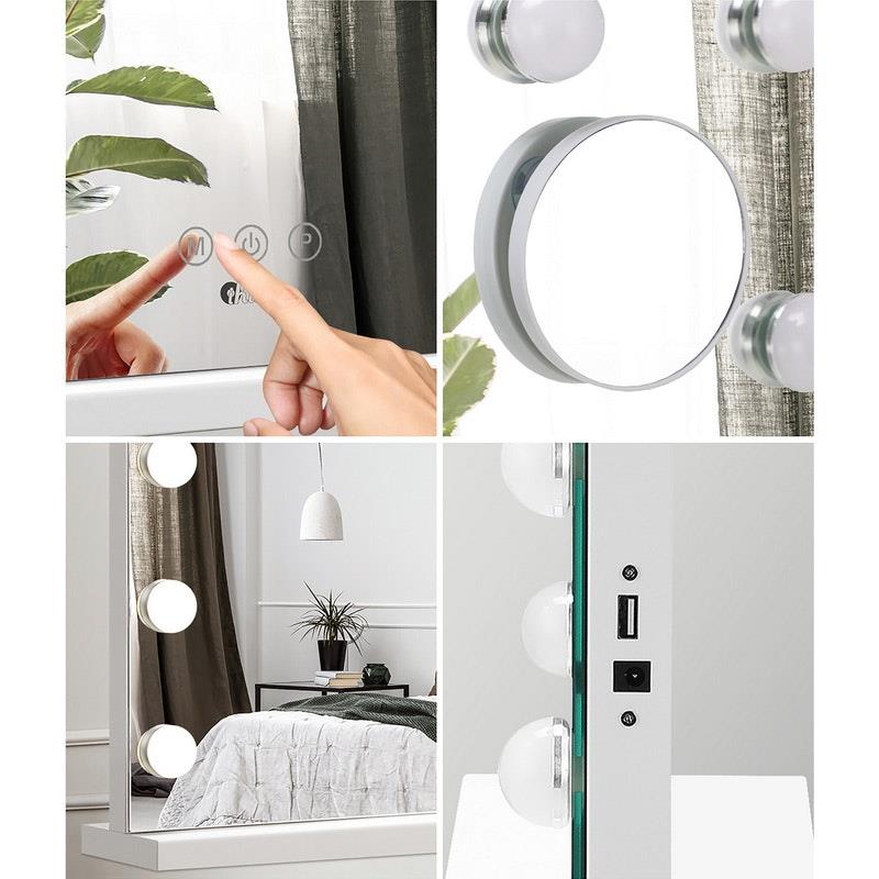Load image into Gallery viewer, Oikiture Hollywood Makeup Mirror 15 Bulbs LED Light Wall Vanity Mirrors White

