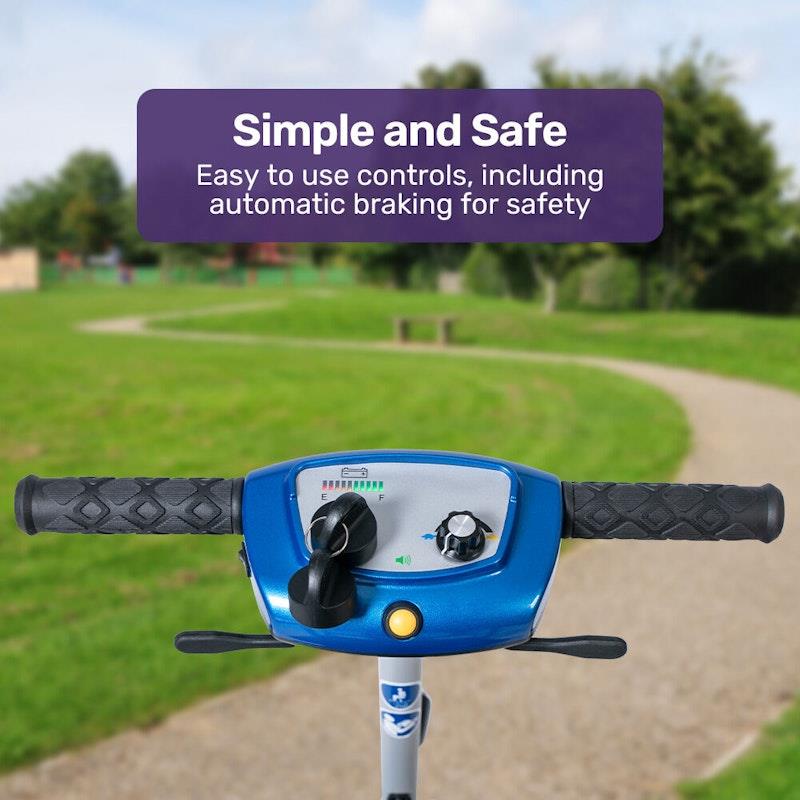 Load image into Gallery viewer, Equipmed Ultra-Lightweight Folding Electric Mobility Scooter Blue
