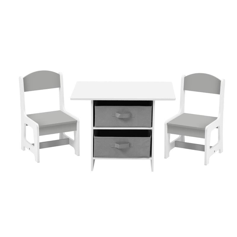 Load image into Gallery viewer, Oikiture Kids Table and Chairs Set Children Activity Play Desk with Storage Box Grey
